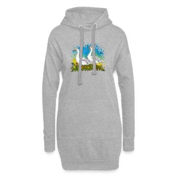 Zwei Gänse auf Green Gables - Hoodie-Kleid - Grau meliert - Vorne