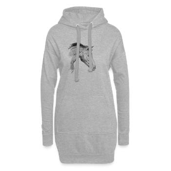 Cheval - Sweat-shirt à capuche long Femme - gris chiné - Devant