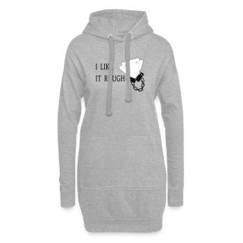 Ich mag es rau - Hoodie-Kleid - Grau meliert - Vorne