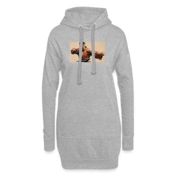 Kunst Martial Artist Asiatischer Stil - Hoodie-Kleid - Grau meliert - Vorne