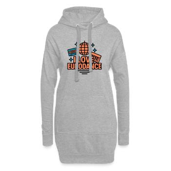 Eurodance Love Neon Design - Hoodie-Kleid - Grau meliert - Vorne