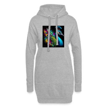 paon - Sweat-shirt à capuche long Femme - gris chiné - Devant