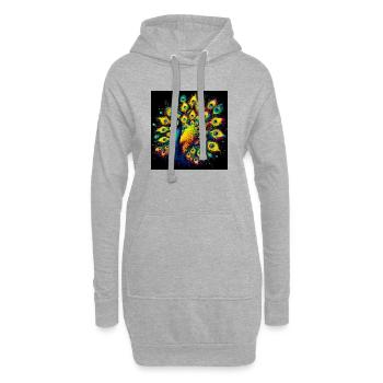 paon - Sweat-shirt à capuche long Femme - gris chiné - Devant