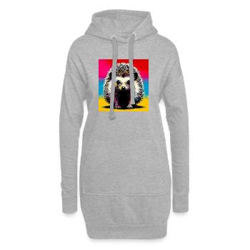 Igel - Hoodie-Kleid - Grau meliert - Vorne