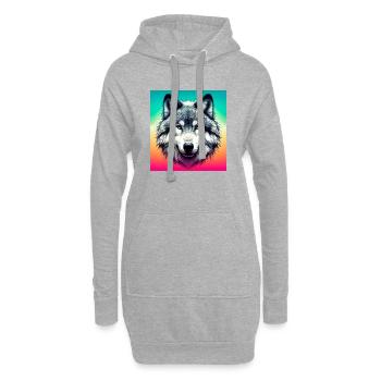 Wolf - Hoodie Dress - heather grey - Front