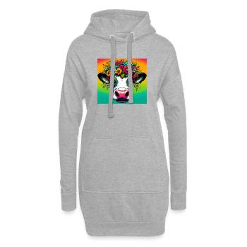 Kuh - Hoodie-Kleid - Grau meliert - Vorne