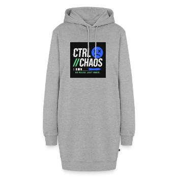 Ctrl Chaos vert et bleu -Design urbain basket  - Sweat-shirt à capuche long Femme - gris chiné - Devant