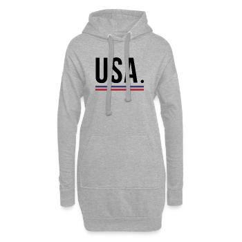 États-Unis – Chemise 🇺🇸 streetwear audacieuse - Sweat-shirt à capuche long Femme - gris chiné - Devant