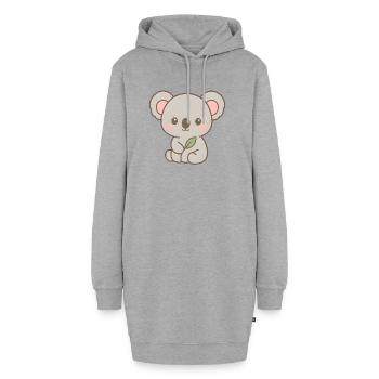Mignon design d’ours koala avec des feuilles - Sweat-shirt à capuche long Femme - gris chiné - Devant