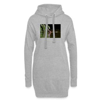 000_1134_DxO - Fressen unter Weidenblättern - Hoodie-Kleid - Grau meliert - Vorne