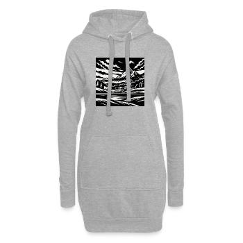 Paysage alpin – Chemise de style montagnard - Sweat-shirt à capuche long Femme - gris chiné - Devant