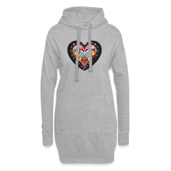 Herz_2 - Hoodie-Kleid - Grau meliert - Vorne