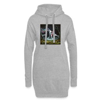 Conception de la sorcière de la harpe de la forêt enchantée - Sweat-shirt à capuche long Femme - gris chiné - Devant