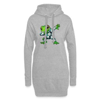 Cool Frosch Cartoon Roboter Cyborg Mech Astronaut - Hoodie-Kleid - Grau meliert - Vorne