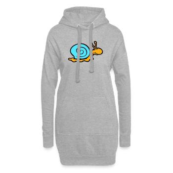 Schneckenhaus Schnecke Nacktschnecke lächelt süß - Hoodie-Kleid - Grau meliert - Vorne