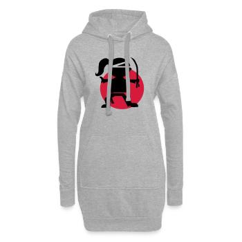 Urbanes Ninja-Mädchen - Hoodie-Kleid - Grau meliert - Vorne