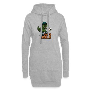 Football Dino - Sweat-shirt à capuche long Femme - gris chiné - Devant
