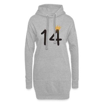 14 - Sweat-shirt à capuche long Femme - gris chiné - Devant