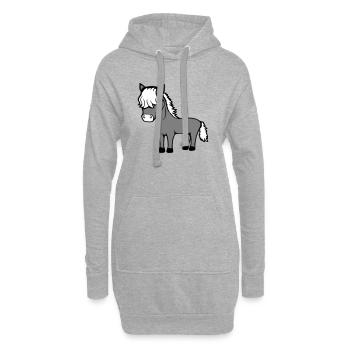 Pferd Bob Haare Frisur Pony Fohlen Niedlich Comic - Hoodie-Kleid - Grau meliert - Vorne