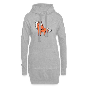 Pferd Süß Pony Fohlen Pferdemädchen Niedlich Comic - Hoodie-Kleid - Grau meliert - Vorne