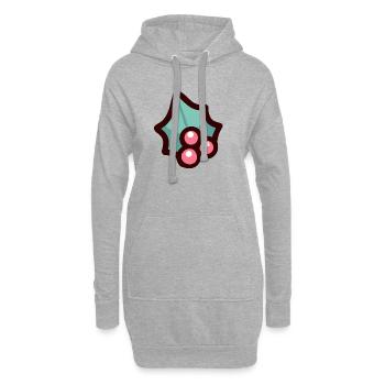 Festliches Stechpalmenbeeren-Design für Bekleidung - Hoodie-Kleid - Grau meliert - Vorne
