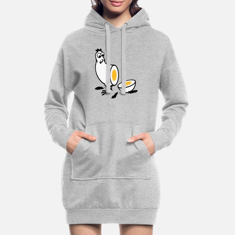 Huhn oder Ei Hoodie-Kleid