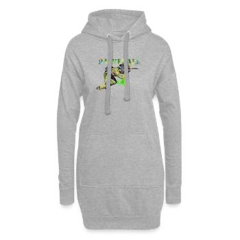 Colored paintball player in action - Hoodie Dress - heather grey - Front