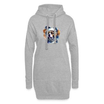 Chien Astronaute Dans L' Espace - Sweat-shirt à capuche long Femme - gris chiné - Devant