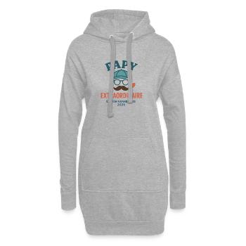 Papy Extraordinaire – Édition Grand-Père 2025 - Sweat-shirt à capuche long Femme - gris chiné - Devant