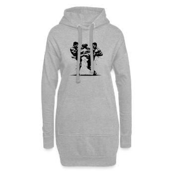 Kickboxen - Wenn Muskelkraft auf Wille trifft - Hoodie-Kleid - Grau meliert - Vorne