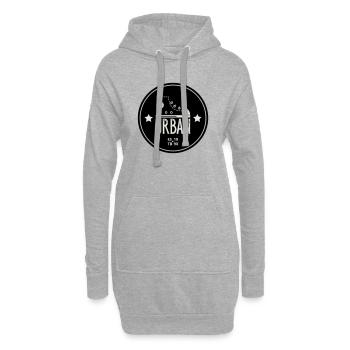 Urban Style Abzeichen mit rotem Sneaker und Bold - Hoodie-Kleid - Grau meliert - Vorne