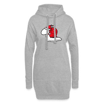 Escargot Père Noël Noël Chapeau Cadeau - Sweat-shirt à capuche long Femme - gris chiné - Devant