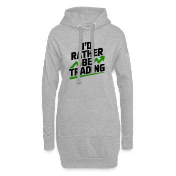 Ich würde lieber handeln - Hoodie-Kleid - Grau meliert - Vorne