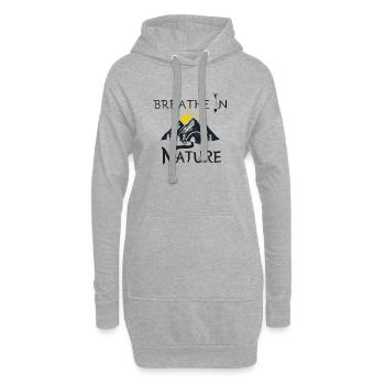 Natur einatmen - Bergabenteuer bei Sonnenaufgang - Hoodie-Kleid - Grau meliert - Vorne