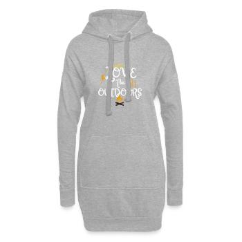 Lieben Sie das Outdoor-Camping-Design - Hoodie-Kleid - Grau meliert - Vorne