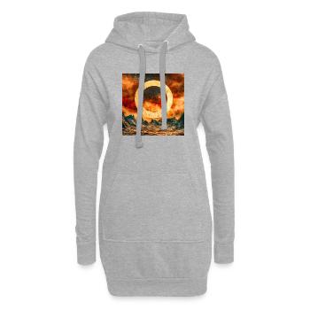 Ciel cosmique et montagne mystique - Sweat-shirt à capuche long Femme - gris chiné - Devant