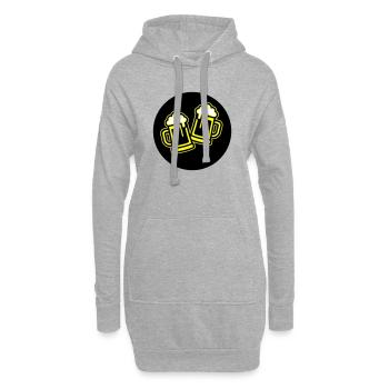 Bier Anstoßen Symbol Bierkrug - Hoodie-Kleid - Grau meliert - Vorne