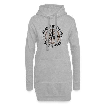 Randonnée - Promenez-vous là où le Wi-Fi est faible - Sweat-shirt à capuche long Femme - gris chiné - Devant