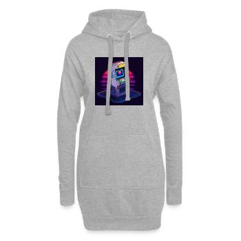 Arcade Dreams – Zurück in die 80er - Hoodie-Kleid - Grau meliert - Vorne
