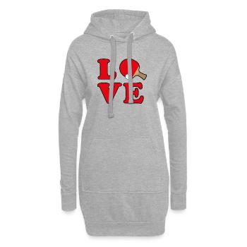 Tischtennis Liebe - Hoodie-Kleid - Grau meliert - Vorne