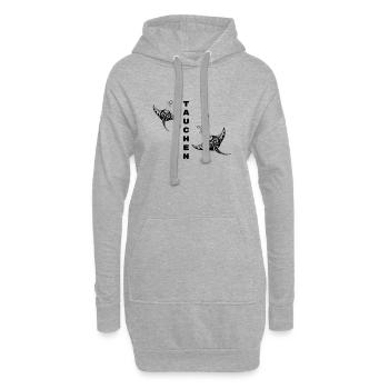 Plongée – Tribal Manta Rays Design - Sweat-shirt à capuche long Femme - gris chiné - Devant