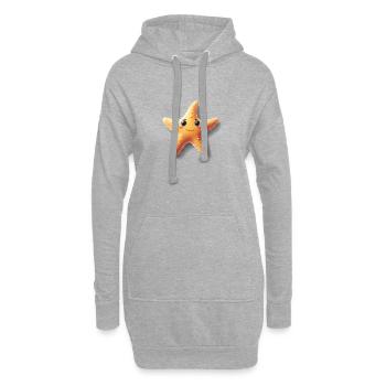 Niedlicher Seestern mit Lachen - Hoodie-Kleid - Grau meliert - Vorne