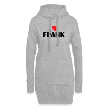 I love Frank Red Heart Love Fan Gift - Hoodie Dress - heather grey - Front