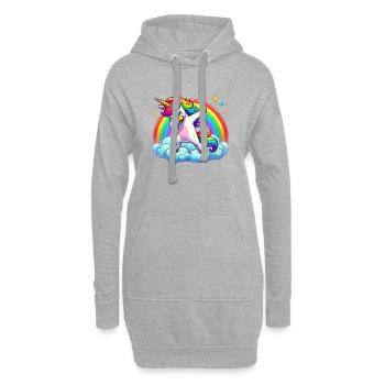 Licornes Dabbing Dab Licorne Licorne Femmes - Sweat-shirt à capuche long Femme - gris chiné - Devant
