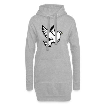 Friedenstaube Taube - Hoodie-Kleid - Grau meliert - Vorne