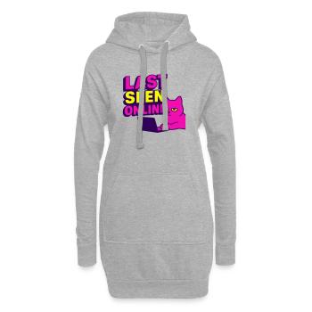 Dernière vue en ligne : Conception de mème avec un chat agacé - Sweat-shirt à capuche long Femme - gris chiné - Devant