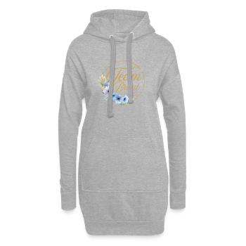 Team Braut! Kreis, Floral, Blau, Lila, Gold - Hoodie-Kleid - Grau meliert - Vorne