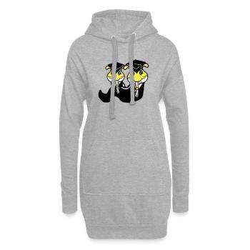 2 chenilles certificat de fin d'études secondaires diplôme d'études secondaires obtenu - Sweat-shirt à capuche long Femme - gris chiné - Devant