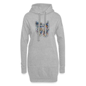 Küssende Vögel VVA1 - Hoodie-Kleid - Grau meliert - Vorne