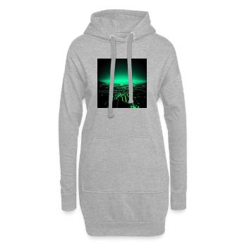 Neon Tech Stadtsilhouette - Hoodie-Kleid - Grau meliert - Vorne